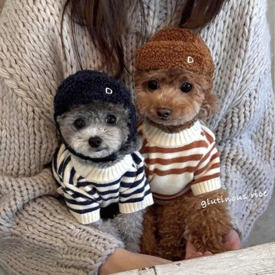 可爱口袋猫狗秋冬款针织毛衣服