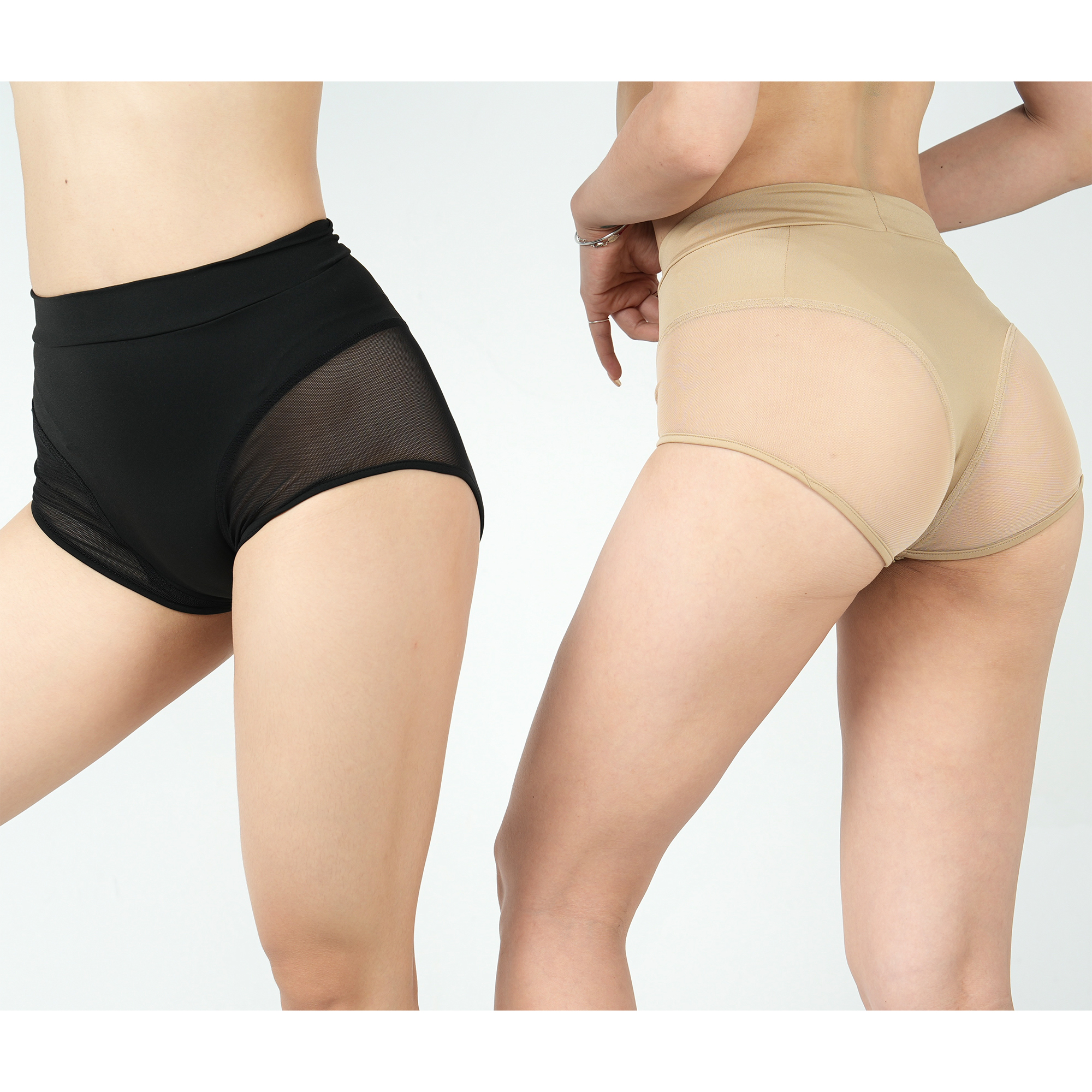 【DB QUEEN原创】MANDALA设计性感网纱拼接弹力提臀修身爵士短裤