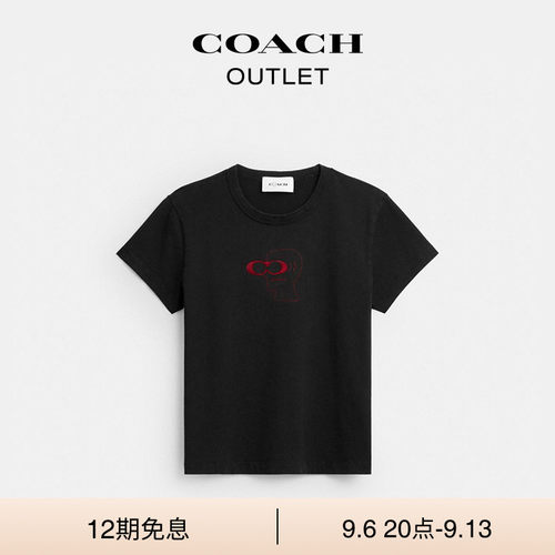 COACH/蔻驰奥莱女士COACH | BRAIN DEAD 黑色短袖T恤