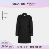 翻领风衣舒适休闲外套 黑色时尚 COACH 蔻驰奥莱男士