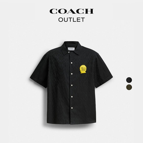 【新品】COACH/蔻驰奥莱男士COACH | BRAIN DEAD老花户外衬衫
