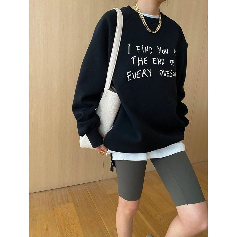 松弛博主风美式腔调字母侧拉链