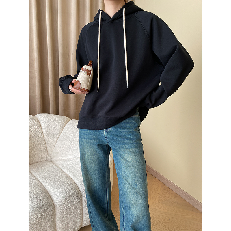 司南 廓版经典美式袋鼠版 插肩袖休闲宽松连帽加绒卫衣 SN4683