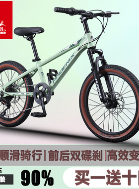 凤凰儿童自行车6-8-12-15岁男孩中大童山地车变速小学生单车女孩