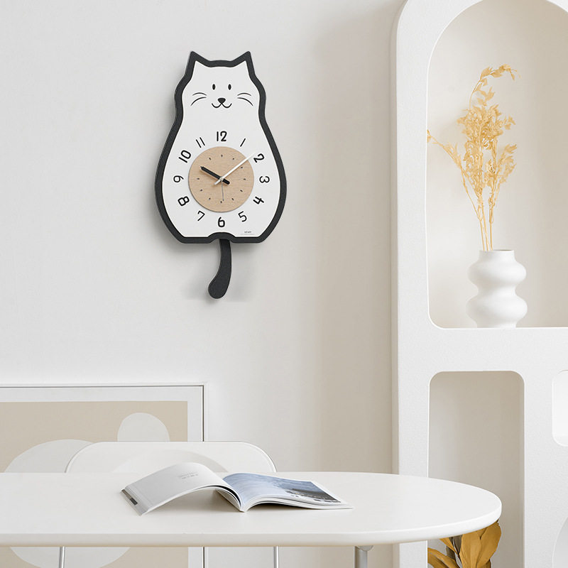 wozoom屋准奶油风挂钟客厅钟表餐厅2024新款简约现代时钟挂墙
