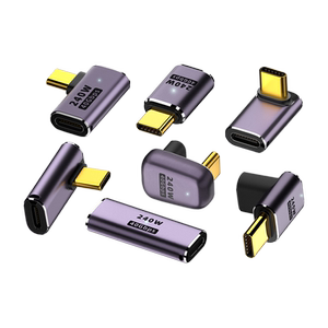 适用华为苹果15手机Type c转接头tpyec母接口usb3.2 gen2全功能充电240W公转母8k视频雷电3公对C弯头数据线