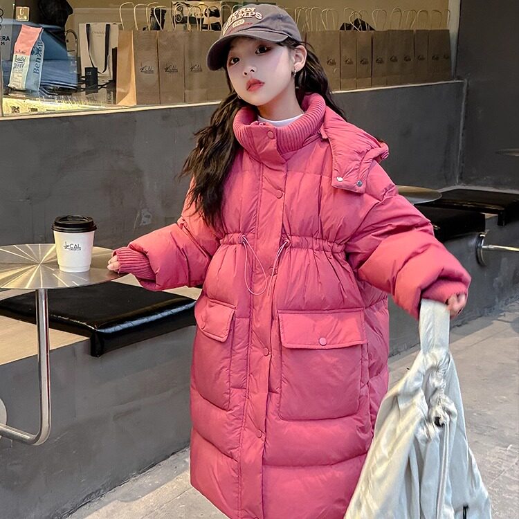 女童长款羽绒服2025新款面包服冬