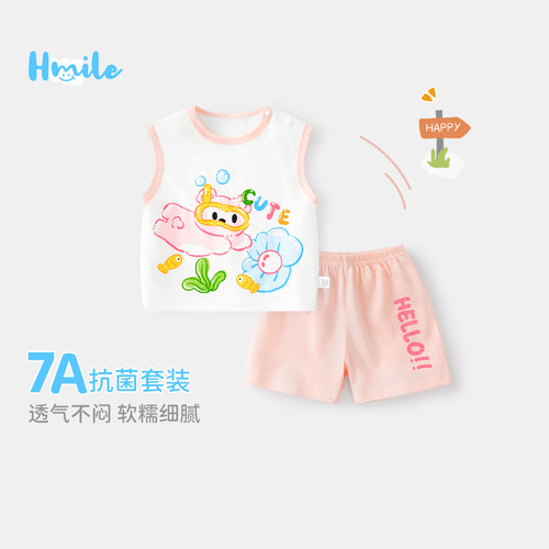 女童夏套装宝宝背心短裤