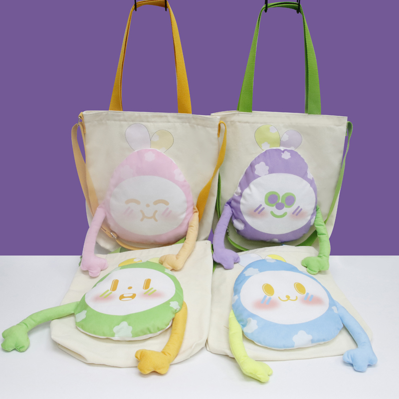 蛋蛋公仔帆布包2025新款