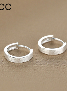 ACC素圈耳环新款2025爆款999纯银耳钉女轻奢小众高级感耳扣耳饰品