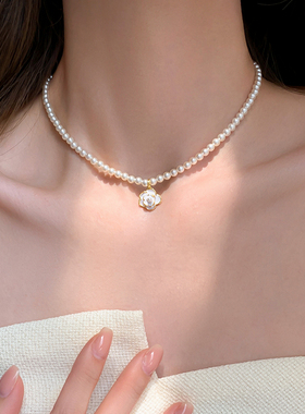 ACC山茶花珍珠项链轻奢高级感女