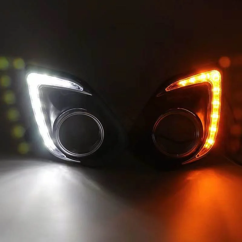 适用三菱劲炫13-15专用日行灯改装前雾灯ASX LED行车灯