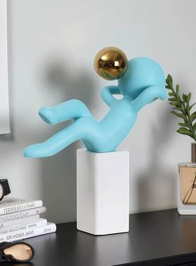 吹泡泡卡通雕塑装饰品坐姿公仔样板间电视柜家居儿童房桌面小摆件