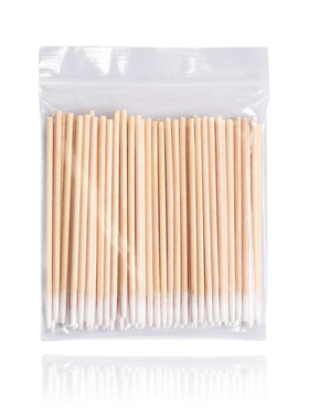 纹绣尖嘴7CM单头棉签纹眉雾眉漂唇一次性木质小棉签 化妆棉棒木棉