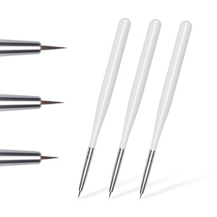 美甲工具用品 美甲笔刷 画花三支装勾画笔 3支一套白杆彩绘笔