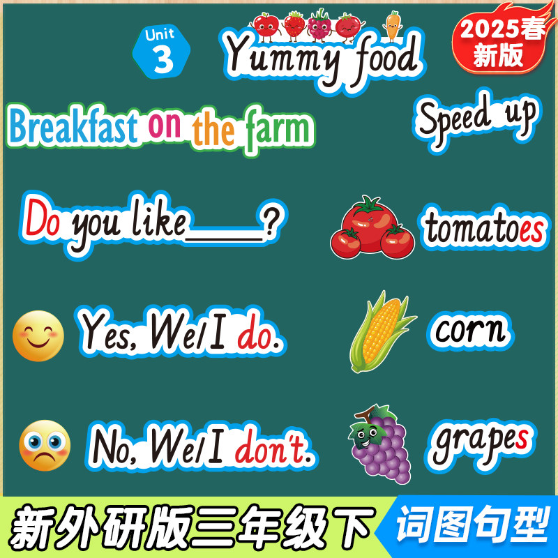 2025新外研版3下单词卡片教具