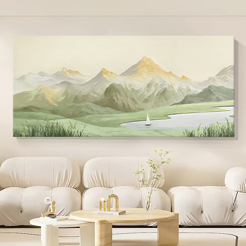 原创手绘山川秀丽油画