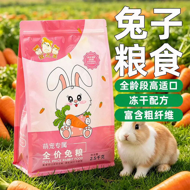 兔粮兔饲料幼成侏儒垂耳兔荷兰猪果蔬干提摩西苜蓿草2.5kg旗舰店
