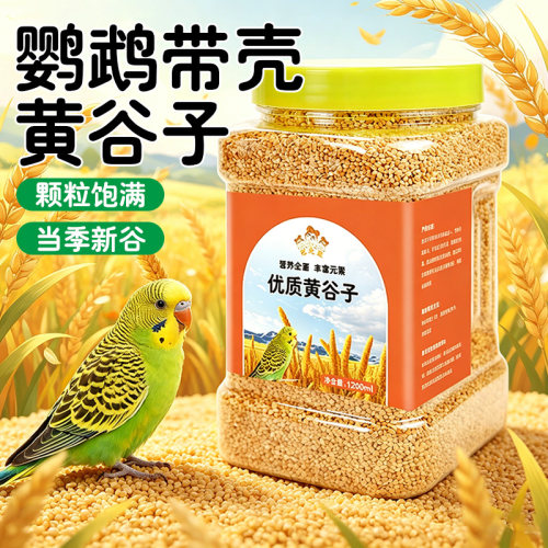 冠之亚鹦鹉鸟食带壳谷子