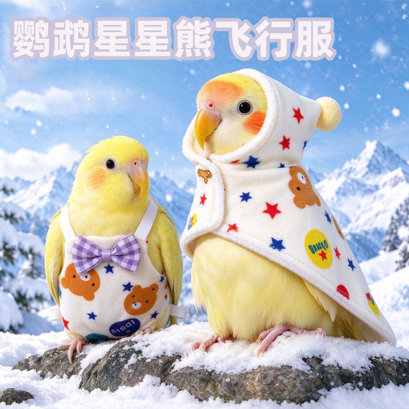 鹦鹉放飞绳飞行服尿兜组合洁净装鹦鹉衣服鹦鹉专用纸尿裤外出