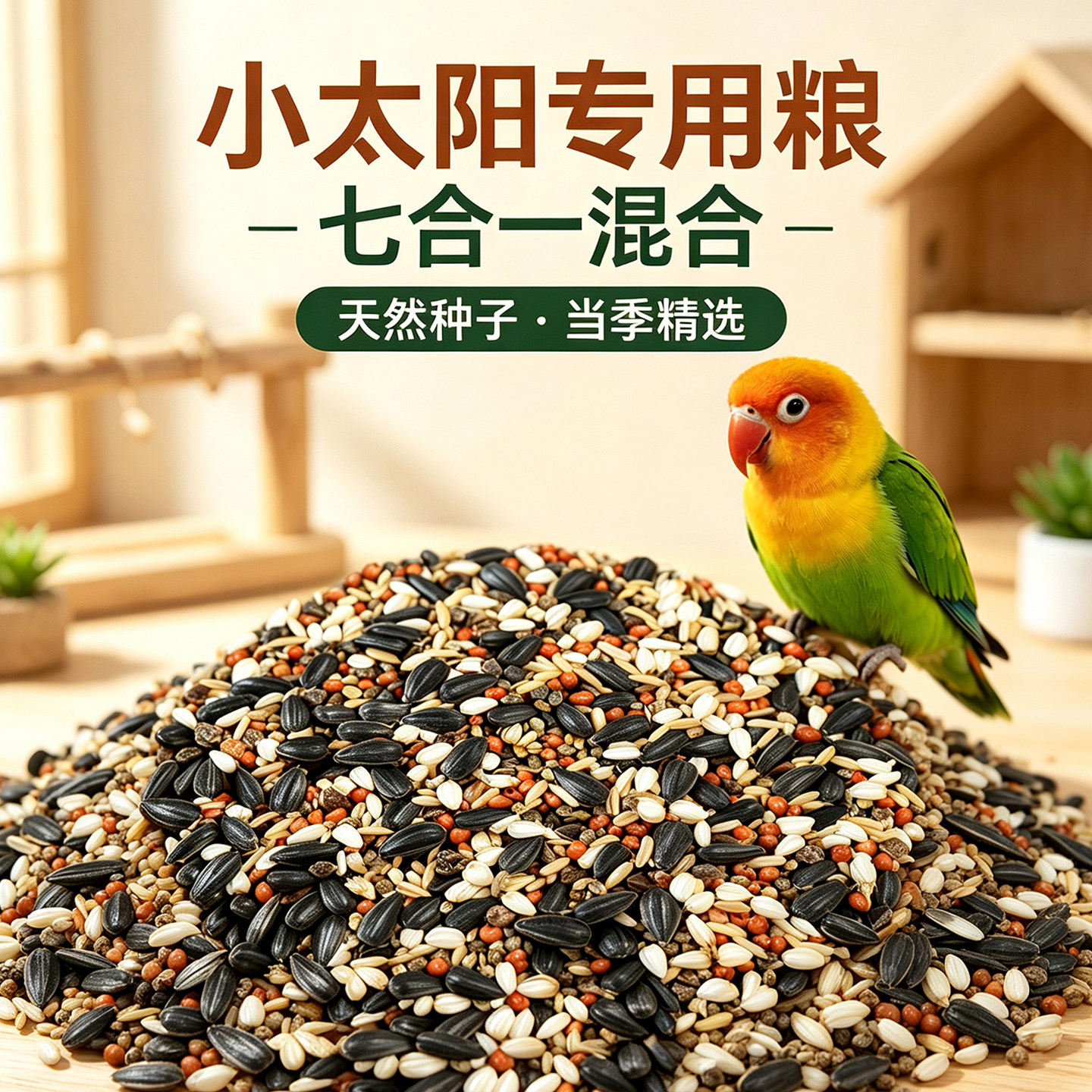 七合一鹦鹉混合粮和尚牡丹图片