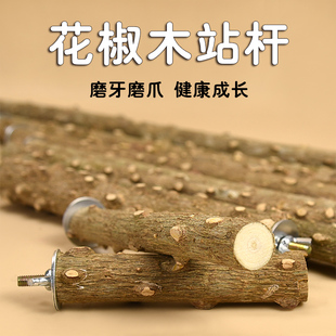 鹦鹉花椒木站杆磨爪棒虎皮玄凤鹦鹉树枝站架玩具鸟笼配件用品大全