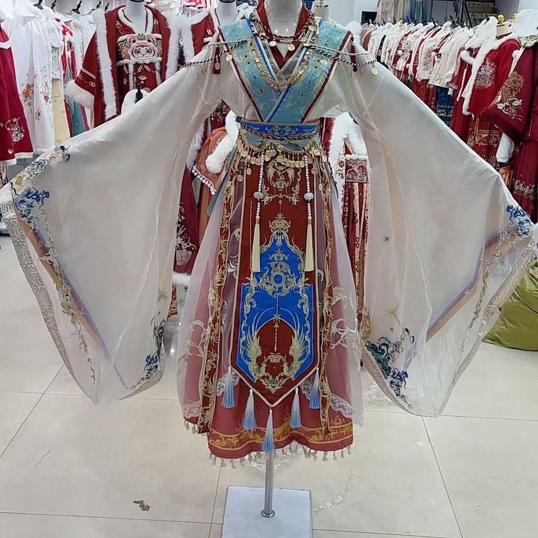 朱绪丹同款小神仙汉服重工刺绣新款南北朝斗篷加绒全套秋冬款