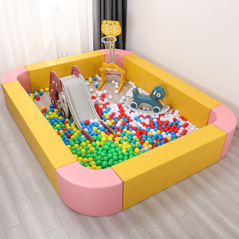 软体圆形方形海洋球池儿童早教中心亲子园游乐场波波球软包围栏组