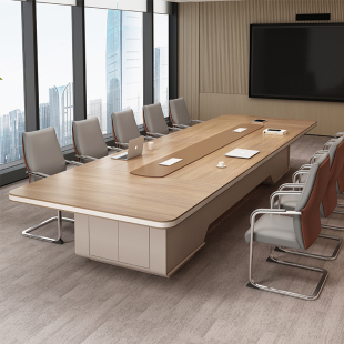 会议桌长桌现代化会议室6-20人无障碍豪华高端长桌商务洽谈桌椅组