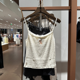 VM NY NB UR2025夏趣味减龄小狗碎花印花bm风花边小吊带背心女ins
