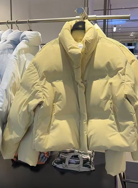 VM NY NB UR白鸭绒面包服2024冬时尚百搭绗缝拉链羽绒服短外套女