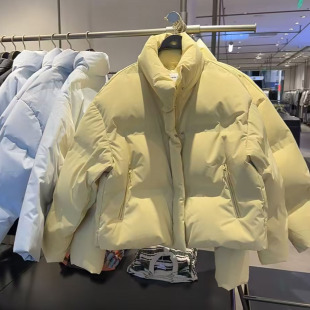 VM NY NB UR白鸭绒面包服2024冬时尚百搭绗缝拉链羽绒服短外套女