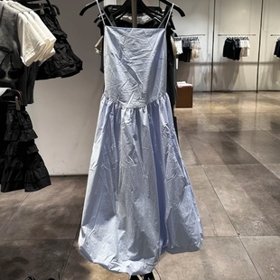 VM NY NB UR2025夏时尚甜美清新露背收腰花苞吊带连衣裙长裙女ins