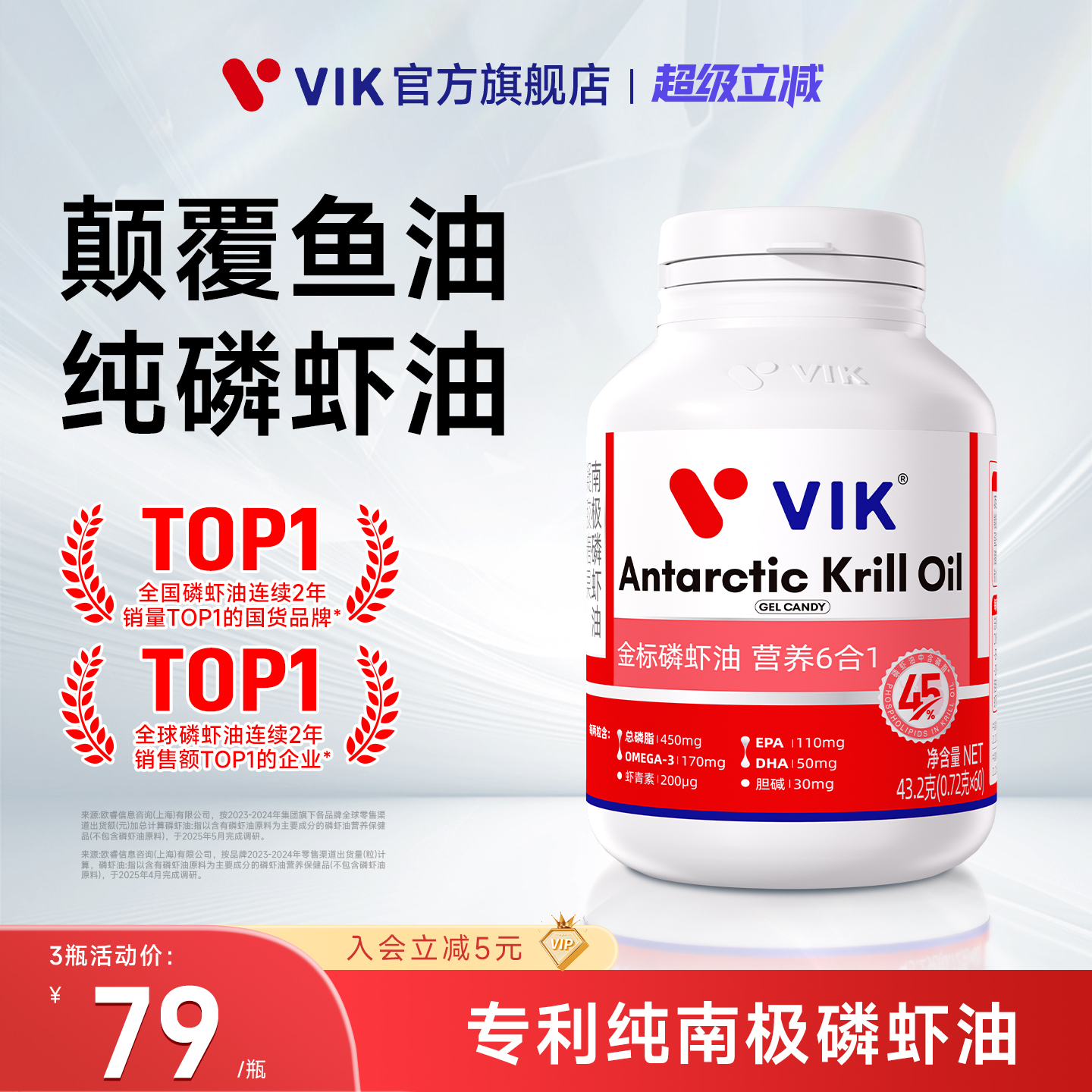 逢时VIK纯南极磷虾油深海鱼油