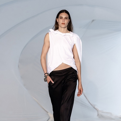 【折】木兰买手店 Christopher Esber 2J秀款白色不对称T恤上衣