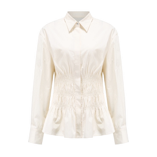 【裤S】deepmoss水泽光感收腰褶皱荷叶边衬衫廓形裤子套装