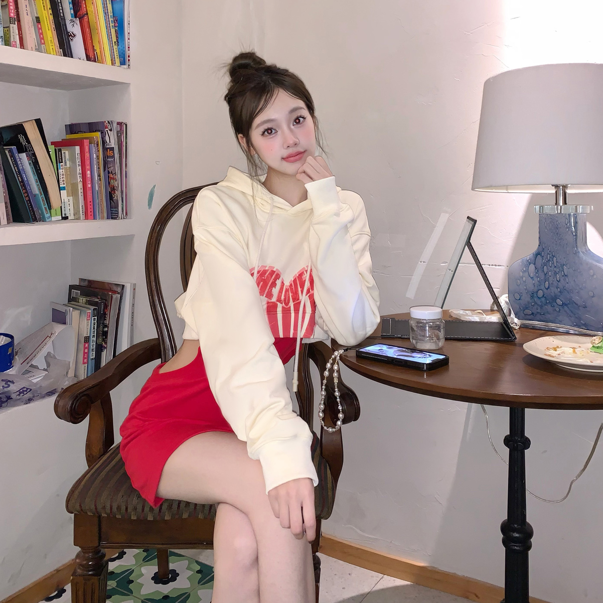 Andrea Martin官方旗舰店24早春新款撞色镂空两件套连衣裙百搭木