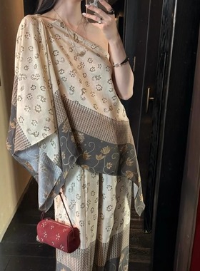 【折】ODTD MAKEIF联名款女装25夏季波嬉系原创印花宽松长裤