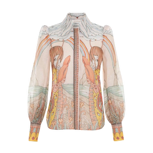 【国现】ZIMMERMANN2024早秋正品代购COSMIC宇宙星座丝绸亚麻衬衫