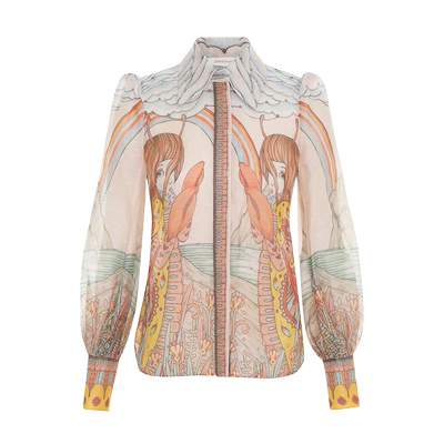 【国现】ZIMMERMANN2026早秋正品代购COSMIC宇宙星座丝绸亚麻衬衫