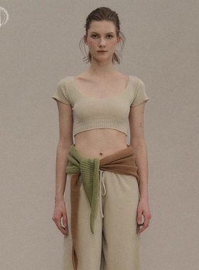 o cloche code__底边绞花短上衣