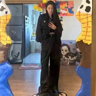 Label虞书欣同款 Vena 折 裤 针织衫 直筒大口袋工装 高弹贴布长袖