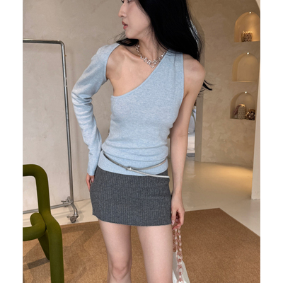 【清货折S】Christopher Esber 不对称两穿针织衫单肩斜领设计感