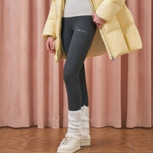 显瘦外穿打底裤 Three 灰色烫钻加厚羊羔绒螺纹修身 25AW Quarters