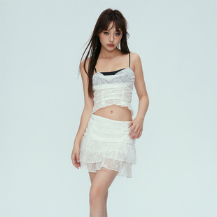 新款 24夏季 蕾丝雪纺吊带背心雪纺百褶短裙木兰合集 FLEURANT JAC
