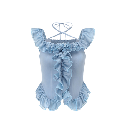 4MILE交叉飘带百褶裤裙