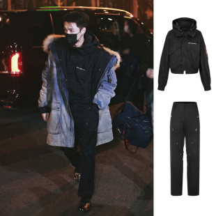 张艺兴LOST GENERAL玫瑰袖 运动夹克多环工装 长裤 裤 折裤