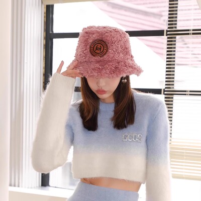 【4折清货】 Laurence chico 粉色羊羔毛渔夫帽
