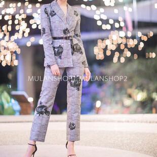 外套 泰国高端设计牌Disaya印花灰色西装 裤 子 半裙 上衣 国现