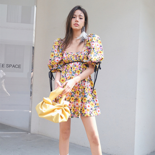 【国现】For Love and Lemons2R向日葵泡泡袖高腰线公主裙